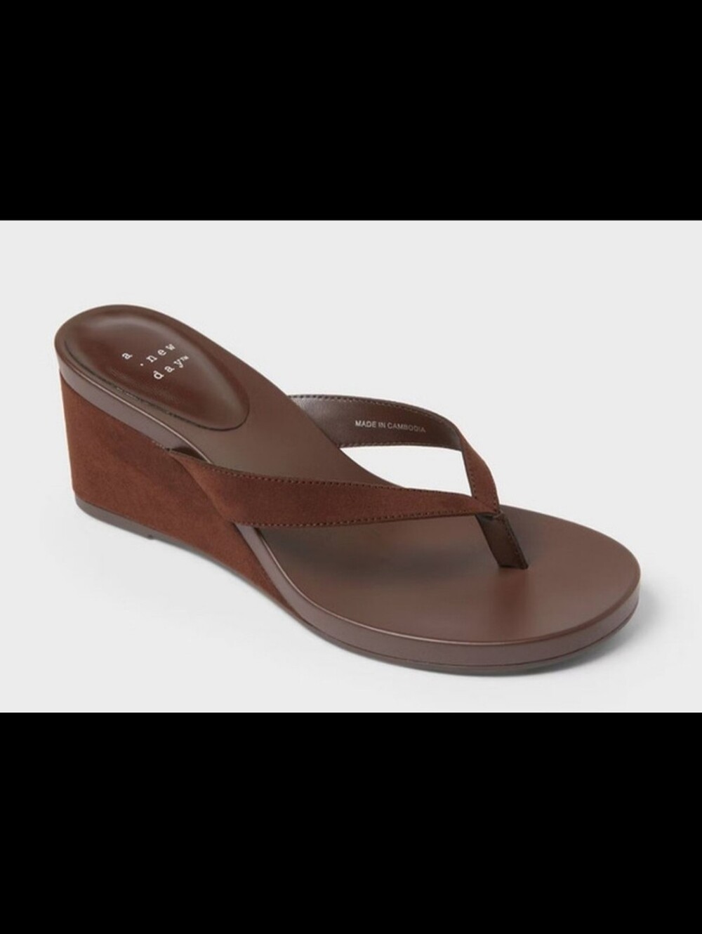 A New Day Marina Wedge Sandals, Size 9.5 - Brown